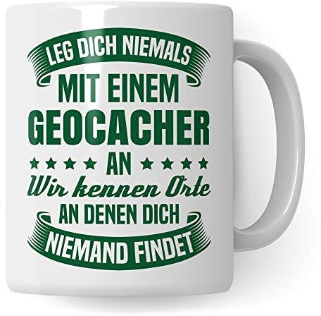Pagma Druck Geocacher Tasse, Geocaching Geschenk Cacher Kaffeebecher Kaffeetasse Humor Witz Geschenkidee für Geocaches Gps Becher