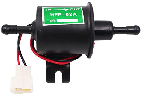 Tiardey 12V HEP-02A Gas Diesel Fuel Pump Inline Low Pressure Electric Fuel Pump - Black