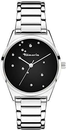 Tamaris Damen analog Quarz Uhr mit Edelstahl Armband TT-0095-MQ