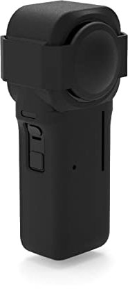 Hensych Silicone Protective Case with Lens Cover for Insta360 ONE RS 1-Inch 360 Edition Camera Lens Protector Scratch Resistant for Insta360 ONE RS(Black)