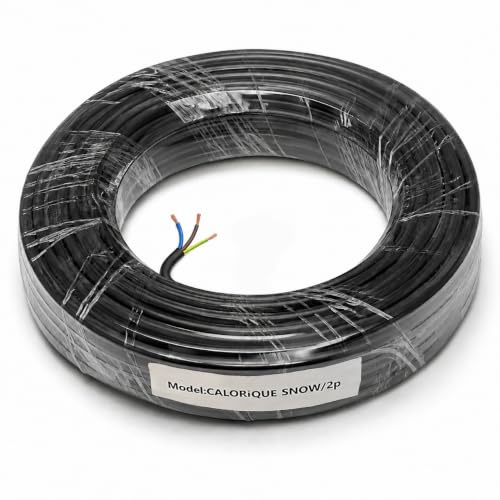 Calorique Câble Chauffant résistant 30 W/m SNOW2P préconfectionné pour dégivrer Les Surfaces extérieures, terrasses Ouvertes, allées, Trains, escaliers extérieurs - 95 m