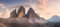 adrium AluVerbund-Bild 160 x 70 cm: Bergkammansicht von TRE Cime di Lavaredo, Südtirol, Dolomiten Italien Alpen(144601916)