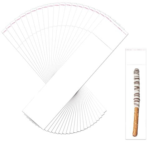 Lange Selbstklebenden Cellophantaschen 100 Stück 5x20cm Transparente Zellophanbeutel für Schmuck 50µm Plastiktüte Selbstklebende Plastiktüten für Schmuck Handwerk Kerzen Party Dekorativ