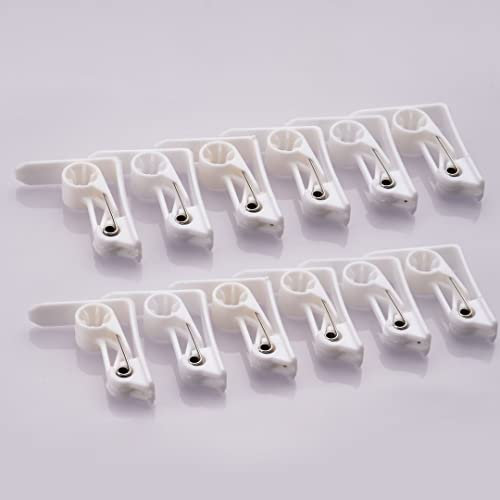 laro 12-56 Weiße Tischtuchklammern Kunststoff, Tischdeckenklammer Weiß, Tischklammern Plastik, Tischdeckenhalter Garten, Tischtuchhalter, Tischdecken Clips für Tisch Party.