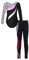 iEFiEL Mädchen Turnanzug Glitzer Gymnastik Leotard Langarm Akrobatik Anzug Tanzkostüme Turnbody mit Lang Sporthosen Jumpsuit Zb Leopard + Hot Rosa 134-140
