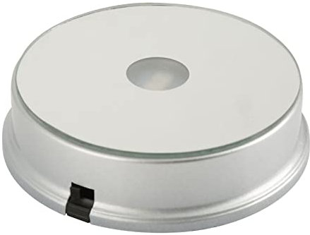 Light Base For Crystal Art, Led Light Base, Lighted Base For Glass Art LED Lamp Base Stand Holder for Crystal Acrylic Statue Display (#4 2 LEDs Battery Round)