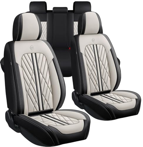 ANKIV Universal Fit Wasserdicht Atmungsaktiv Nappaleder Automotive Fahrzeug Auto Sitzbezüge Set Kissen Protector für Limousine SUV