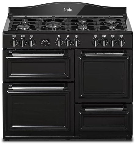 Creda C100RCDFTBL 100cm 4 Cavity Traditional Dual Fuel Range Cooker - Black