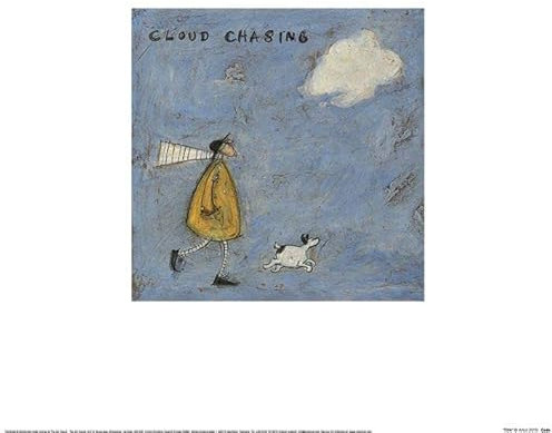 Sam Toft Cloud Chasing Poster (30 x 30 cm) (Blau/Gelb/Weiß), Blau/Gelb/Weiß, 30cm x 30cm