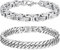Uwiyo Armband Herren, 2 Stück Edelstahl Herrenarmbänder Silber Panzerkette Armband Königskette Armband Glieder Link Kettenarmband für Männer Papa Sohn Ehemann, 19/21/23cm Länge (Silber-6mm, 23)