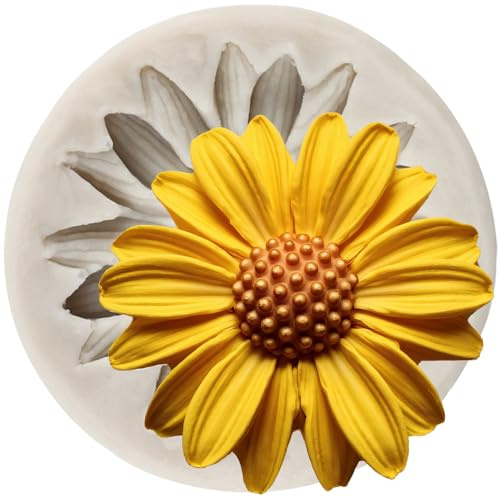 MINFEIDMS Chrysanthemum Fondant Silicone Mould Sunflower Silicone Moulds for Cake Decorating Cupcake Topper Candy Chocolate Gum Paste Polymer Clay