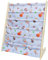 wooshwa Bücherregal Kinder für Kinderzimmer Kinderregal Regal kleines Bücherregal mit 5 Regale & 3 Tasche, Aufbewahrungsregal Bücher-Organizer aus Kiefer und Oxford-Stoff (Sportbälle)