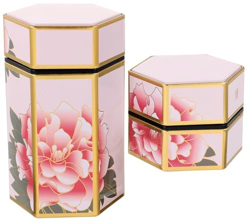 Garneck Vintage Metal Biscuit Tin Airtight Cookie Storage Jar 2pcs Pack Biscuit Tin