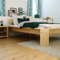 WOMONY Jugendbett/Doppelbett, 140 x 200 cm, Natur Unbehandelt, Fichte, Massivholz