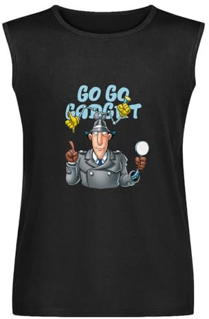 Detective Inspector Gadget Sleeveless T-Shirt Man's Fashion Cotton Black Vest Tank Clothes XL