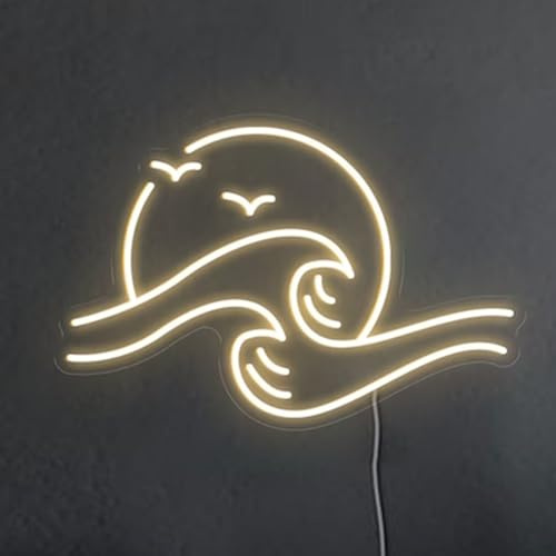 HFHungkeong LED Dimmbar Wave Neonlicht Spielschild Handgefertigte Lampe für Wand Zimmer Party Zuhause Bar Weihnachten Schlafzimmer Hochzeit Dekoration, Teenager Geburtstag Geschenk, USB-Betrieben