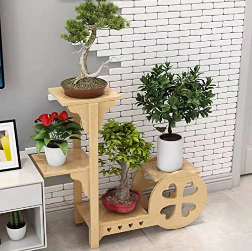 ABBNIA Support de Fleurs, Support de Fleurs Multicouche Peu encombrant, Support de Pot de Fleurs sur Pied en Bois Massif, Balcon de Salon intérieur