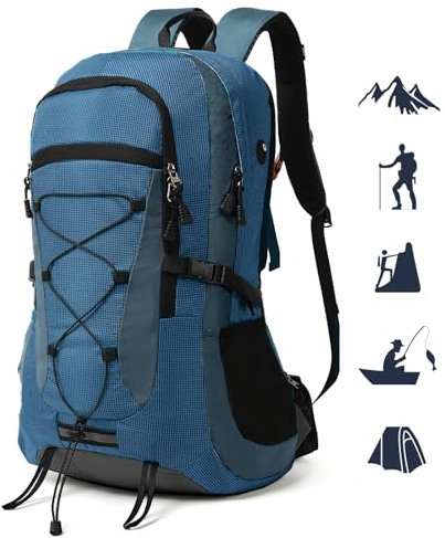 TANTOMI Wanderrucksack 45L Herren Damen Rucksack Groß Trekkingrucksack Leicht Reiserucksack mit Atmungsaktiver Rückenpolsterung, Outdoorrucksack für Radfahren, Bergsteigen, Wander