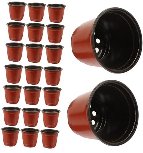 FUNOMOCYA 50 Pièces Pot de Fleurs succulentes Usine Mini-Pots de Plantes Pots de semis Respirants Conteneurs Pot de Fleur Interieur Jardiniere Plastique Pots de Fleurs semoir à graines Brown