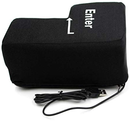 Hiraith Große Enter-Taste USB-Enter-Taste Kissen Nap Büro Dekompression Kissen, Geschenke für Kollegen und Freund, Weiches Schwamm Material, 145x210x110mm (Schwarz)