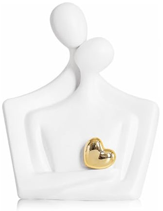 ODMYZG Couple Statue,Couple Hugging Statue,Modern Abstract Art Decoration,Decorative items for TV cabinets,living rooms and bedrooms.Romantic Gifts for Valentine Anniversary Birthday (White, L)