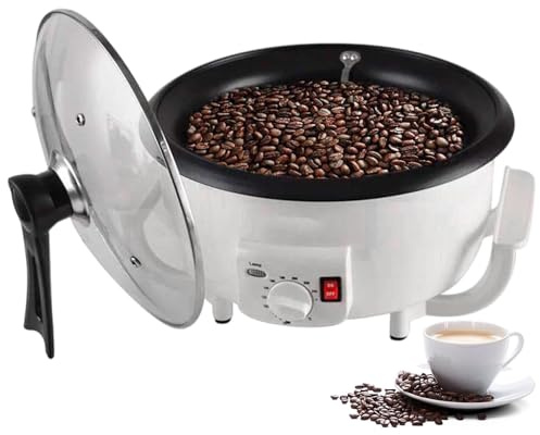 QUSYZD Elektrische Nussröstmaschine, Haushaltskaffeebohnenröster, Backmenge 300-350g, Multifunktionsbackmaschine zum Backen von Popcorn, Rohbohnen, Tee, Erdnüssen, Sesam,