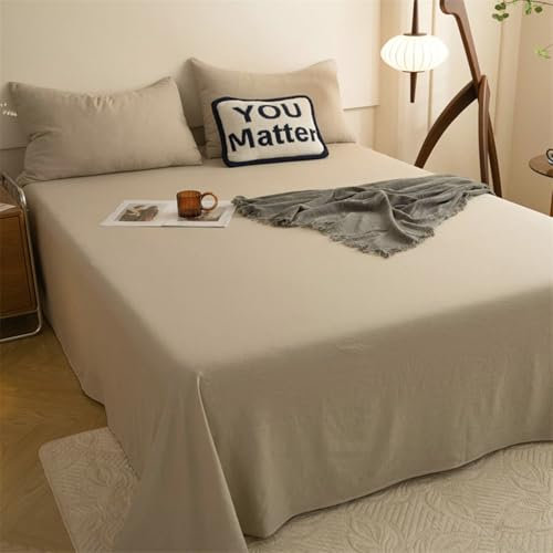 Ayoiow Spannbettlaken Set 230x120cm, Bettlaken Chemische Fasern Einfarbige Farbe Bettlaken Milchtee