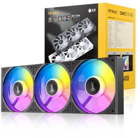 Lot+de+3+Ventilateurs+de+boitier+Antec+Connect+-+12cm+%28Noir%29