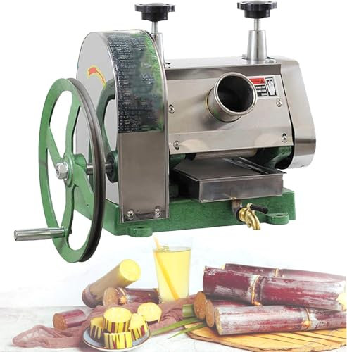 CWCQGH Sugar Cane Juicer Machine Manual Sugar Cane Ginger Press Juicer Stainless Steel Three-roller Sugarcane Mill Juicer Sugarcane