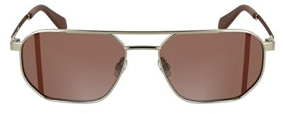 CALVIN KLEIN JEANS Unisex Adult Sunglasses CKJ25202S - Light Gold with Solid Red Lens