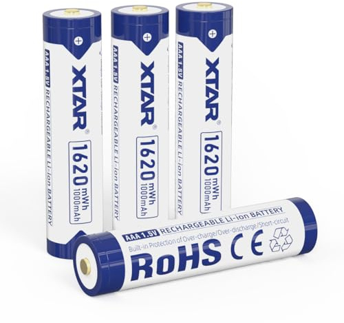 XTAR Rechargebale1.5v 1620mWh aaa rechargeable batteries (4pcs 1620mWh AAA)