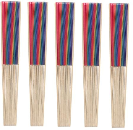 Warmhm 5 Stücke Große Hand Fan Faltbare Fans Handheld Tragbare Für Festivals