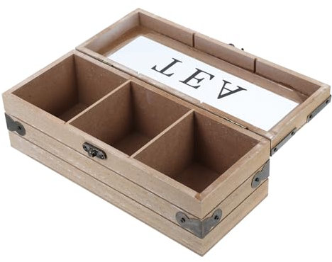 OUNONA Scatola scatola da tè organizzatore di tè organizzatore di caffè e tè organizzatore di pacchetti alimentari vassoio per condimento al caffè Porta della borsa da tè di legno