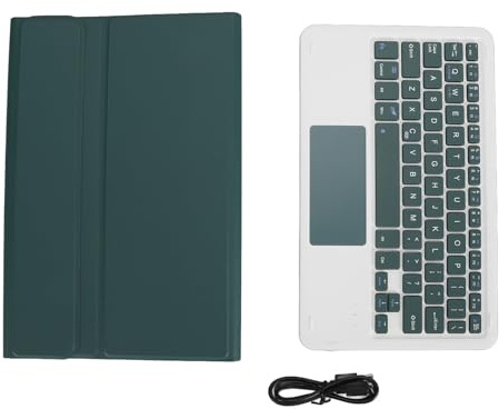 Saluaqui Vielseitiger -Tastaturgehäuse mit Trackpad und Magnetischer Abnehmbarer Drahtloser Tastatur für Mi Pad 6/6 Pro 2023 Modell 11-Zoll, Pu Stand Cover in Schwarz (dunkelgrün)