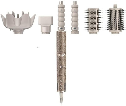 Shark FlexStyle Sparkle Limited Edition Gold Diamond 5-in-1 Haarstyler und -trockner mit Lockenaufsatz, Paddelbürste, Ovalbürste, Konzentrator, Diffusor, Aufbewahrungsbox, ohne Hitzeschäden HD446JSEU