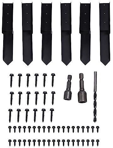 Pilipane Fence Post Repair Kit Heavy Duty H Shaped Steel Fence Post Repair Stakes for Wooden Fence Mailbox Deck Flagpole Lattice Support Cold Rolled Steel 6 PCS