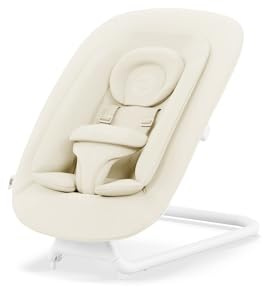 CYBEX Gold Bouncer, Babywippe mit Komforteinlage, Canvas White | Babywippe mit Komforteinlage, kompatibel mit LEMO und CLICK&FOLD, ab Geburt bis 3 Jahre, verstellbare Rückenlehne