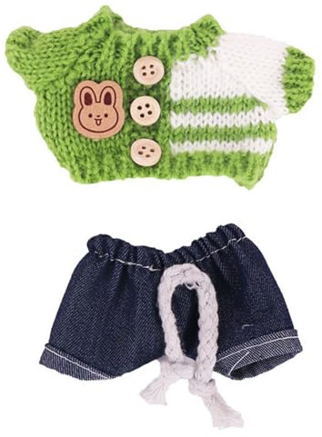 YIXANNX Puppenkleidungs DIY Set, weiche Textur, bequem, einfach anzuziehen, Puppen Foto Requisiten und Zubehör, Polyester Jeans , XM2106