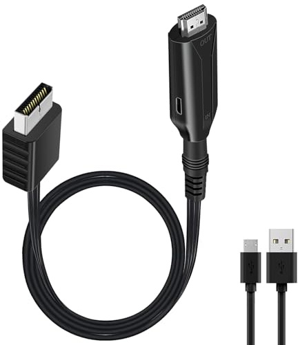 Oiieco PS2 to HDMI Adapter/Converter Multifunctional HDTV HDMI Cable Adapter for PS 2, Video Converters PS 2 to HDMI Converter Compatible with PS2 Game Consoles Monitor Projector