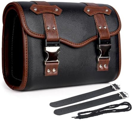 Taschenteil Motorrad-Sitztasche, Rucksack, Gepäckaufbewahrungstasche, Motorradtasche Für Yamaha SR400, Für Harley XL883L(Black Brown)