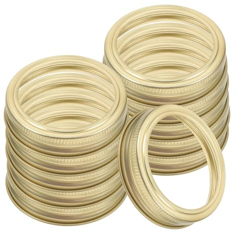 CLISPEED 20 Stück Goldfarbene Weißblech Einmachglas Deckelringe 70mm für Einmachgläser mit Verbessertem Verschluss zum Abdichten von Tee und Kaffee