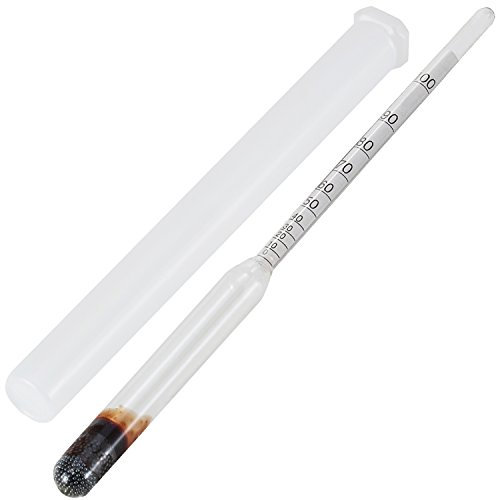 LAOYE Alkoholmeter 0-100 Vol% Universal Alkohol Messinstrument Aräometer für alle Spirituosen/Destillate BZW. Schnaps, Whisky, Brandy, Wodka usw.