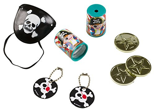 Amscan 9902132 - Partygeschenke-Set Pirat Plastik / Papier 24-teilig, Mitbringsel
