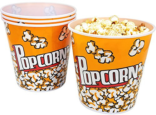 com-four® 4X Popcorn Eimer, Popcornschüssel mit einem Fassungsvermögen
