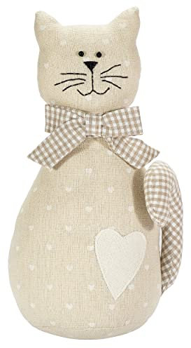 SPOTTED DOG GIFT COMPANY Cale Porte Tissu, Butée de Porte Intérieur en Chat Forme pour Sol, Mignon Animaux Maison Chambre Deco, Cadeaux pour Amoureux des Chats, Poids Lourd 1,5kg - Cœur