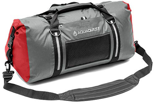 AquaQuest White Water Seesack (Duffel) 75 L – 100% wasserdicht, strapazierfähig, vielseitig, bequem – robuster Packsack – Grau