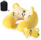 GLITZFAS Memory Foam Reisekissen Kinder Nackenkissen Niedliche Tierform Nackenhörnchen Kopfstütze Baby Reise Schlafkissen mit Augenabdeckung Aufbewahrungstasche (Tiger)