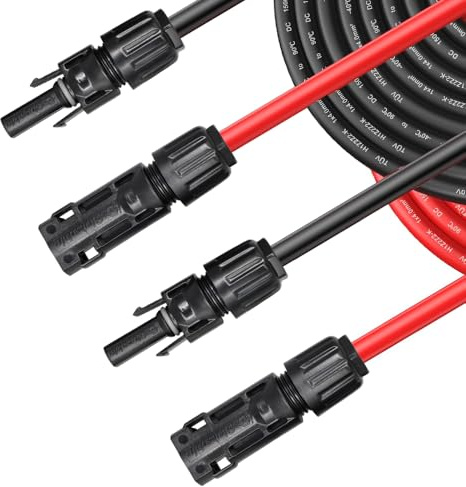 4mm² 1m Solarkabel Verlängerung, 1500V Solar Verlängerungskabel mit IP68 Wasserdicht Solarstecker für Solaranlagen/Wohnmobile (4mm2)