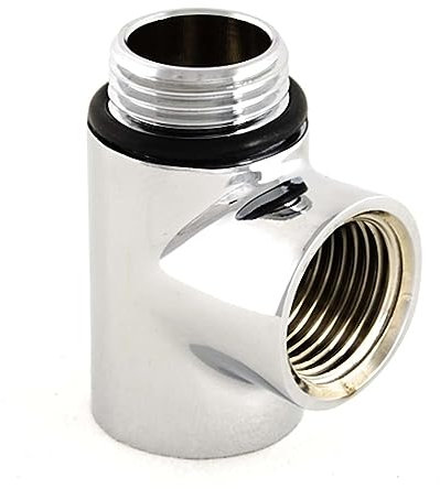 Chrome T Piece Adapter for Radiator Towel Rails Duel Fuel