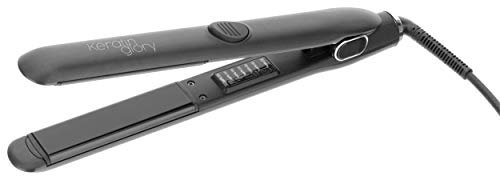GAMMAPIU' Keratin Glory Plancha para el Pelo Profesional, Plancha de pelo para Tratamientos de Queratina, Cabello Luminoso, 6 Ajustes de Calor, Apagado Automático (Negro)